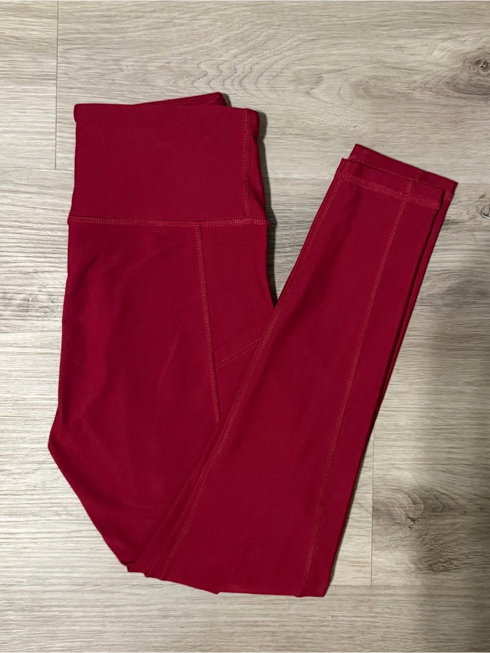 Lulus Red High-Waisted Pocket Leggings - Size Small